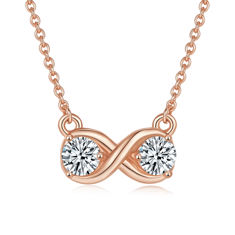 0.5 Ct 5mm Double Moissanite Infinity Pendant Necklace in 925 Sterling Silver Friendship Promise Gift for Her - Shop & Buy