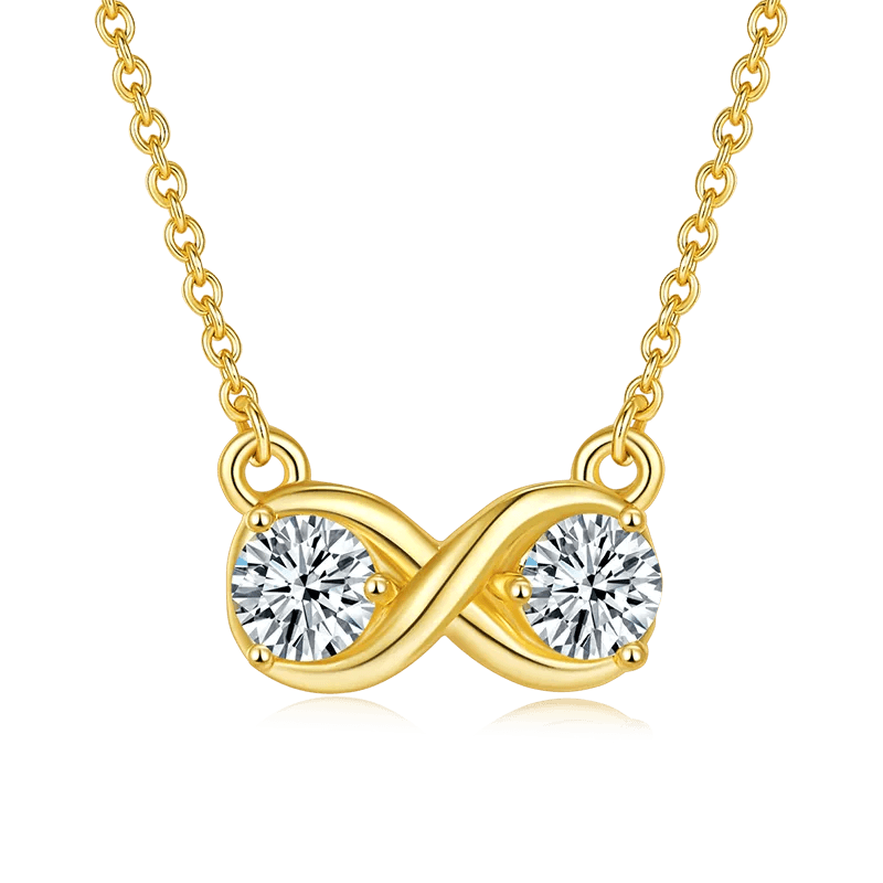 0.5 Ct 5mm Double Moissanite Infinity Pendant Necklace in 925 Sterling Silver Friendship Promise Gift for Her - Shop & Buy