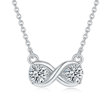Load image into Gallery viewer, 0.5 Ct 5mm Double Moissanite Infinity Pendant Necklace in 925 Sterling Silver Friendship Promise Gift for Her - Shop &amp; Buy
