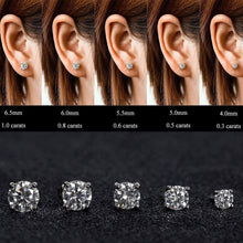 Load image into Gallery viewer, 0.6ct-2ct DF Color Brilliant Round Cut Moissanite Stud Earrings 18K White Gold Plated Moissanite Silver Earrings - Shop &amp; Buy
