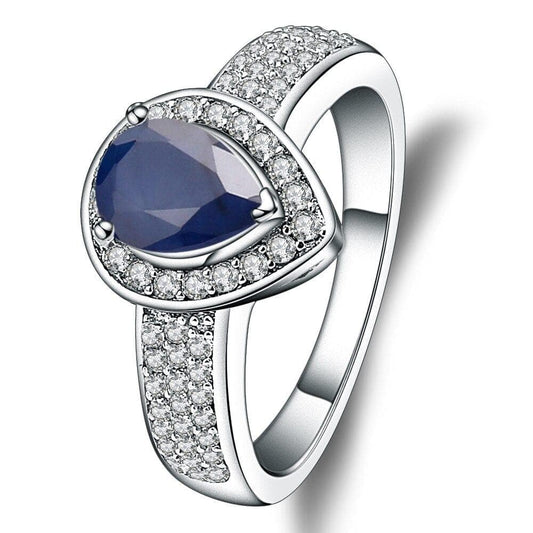 1.29Ct Oval Natural Blue Sapphire Gemstone Wedding For Women 925 Sterling Silver 585 14K 10K 18K Gold Weddings Ring - Shop & Buy