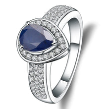 Load image into Gallery viewer, 1.29Ct Oval Natural Blue Sapphire Gemstone Wedding For Women 925 Sterling Silver 585 14K 10K 18K Gold Weddings Ring - Shop &amp; Buy