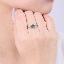 Load image into Gallery viewer, 1.3CT Oval Cut Moss Agate Gemstone Engagement Rings in 925 Sterling Silver Handmade Stripes Ring Gift For Her - Shop &amp; Buy
