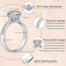 Load image into Gallery viewer, 1.5/2/3/4CT 925 Sterling Silver Moissanite Engagement Rings For Women, Delicate Promise Rings - Shop &amp; Buy
