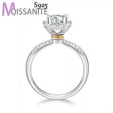 Load image into Gallery viewer, 1 Carat Moissanite Diamond Sterling Silver Ring, Dual Tone Vintage &amp; Luxury Style, Fashion Elegant Creative Design - Shop &amp; Buy
