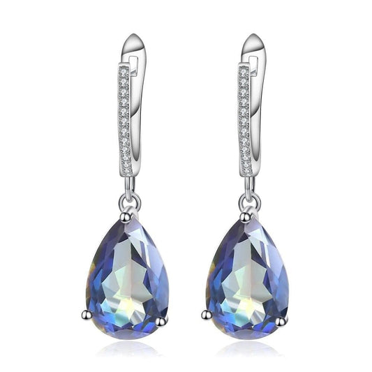 10.44Ct Natural Rainbow Mystic Quartz Gemstone Earrings 925 Sterling Silver Drop For Women Fine Jewelry - Shop & Buy