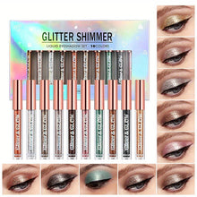 Load image into Gallery viewer, 10-Color Dazzling Liquid Glitter Eyeshadow Set - High-Impact Metallic Finish, Long-Lasting Wear, Smudge-Proof &amp; Quick-Dry Formula for Striking Eyes - Shop &amp; Buy
