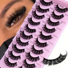 Load image into Gallery viewer, 10 Pairs Lashes Thick Curly Dramatic Volume False Eyelashes Natural Look Russian Strip Lashes Extension - Shop &amp; Buy
