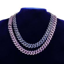 Load image into Gallery viewer, 10MM Purple Zirconia Miami Cuban Necklace Chain Men&#39;s Hip Hop Link Gun Black Color Plated Copper Bling Fashion Rock Jewelry - Shop &amp; Buy
