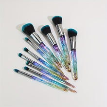 Load image into Gallery viewer, 10pcs Crystal Transparent Handle Makeup Brush Set - Premium Quality Kabuki &amp; Multi-Function Tools - Shop &amp; Buy
