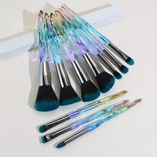 Load image into Gallery viewer, 10pcs Crystal Transparent Handle Makeup Brush Set - Premium Quality Kabuki &amp; Multi-Function Tools - Shop &amp; Buy
