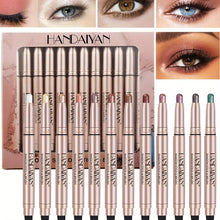 Load image into Gallery viewer, 12-Color Lazy Highlighter Eyeshadow Stick Set - Vibrant Pearly Glitter and Matte Finish, Shimmering Brightening Effect - Shop &amp; Buy
