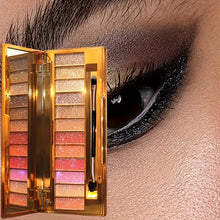 Load image into Gallery viewer, 12-Color Luxe Golden Eyeshadow Palette - High-Impact Shimmer &amp; Glitter - with Brush &amp; Mirror - Shop &amp; Buy
