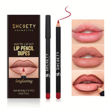 Load image into Gallery viewer, 12-Color Matte Lipstick and Lip Liner Set - Velvety Nude Shades for All-Day Wear - Shop &amp; Buy
