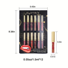 Load image into Gallery viewer, 12 Colors Lipstick Waterproof Long Lasting Natural Matte Sexy Women Moist Lip Gloss Nude Glitter Beauty Red Lip - Shop &amp; Buy
