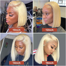 Load image into Gallery viewer, 13x4 Bob Wig 613 Blonde Lace Front Wig Human Hair For Women 13x1 4x4 Hd Lace Closure Wig Remy Brazilian Straight Lace Front Wigs - Shop &amp; Buy
