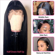Load image into Gallery viewer, 13X4 Lace Front Human Hair Wigs Hairline Lace Wig 360 Lace Frontal Wig Full Glueless Preplucked Straight Lace Front Wig - Shop &amp; Buy
