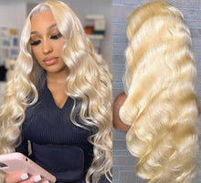 Load image into Gallery viewer, 13x6 HD Transparent 613 Blonde Lace Frontal Human Hair Wigs Brazilian Body Wave 13x4 Lace Front Human Hair Wigs For Women - Shop &amp; Buy