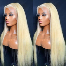 Load image into Gallery viewer, 13x6 HD Transparent 613 Blonde Lace Frontal Human Hair Wigs Brazilian Bone Straight 13x4 Lace Front Human Hair Wigs For Women - Shop &amp; Buy