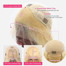 Load image into Gallery viewer, 13x6 HD Transparent 613 Blonde Lace Frontal Human Hair Wigs Brazilian Bone Straight 13x4 Lace Front Human Hair Wigs For Women - Shop &amp; Buy