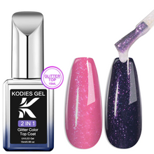 Load image into Gallery viewer, Aurora Top Coat UV Gel Nail Polish 15ML Flash Chrome Pigment Nail Art Finish Topcoat Semi Permanent Glitter Gellak
