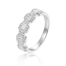 Load image into Gallery viewer, 14K 10K 18K Gold 925 Silver Ring Baguette Cut Colorless Diamond Simulant Full Eternity Wedding Ring - Shop &amp; Buy
