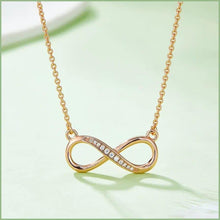 Load image into Gallery viewer, 14k Rose Gold 925 Sterling Silver Moissanite Infinity Necklace Unique Elegant Dainty Pendant Necklace Gift For Her - Shop &amp; Buy

