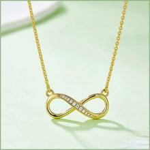 Load image into Gallery viewer, 14k Rose Gold 925 Sterling Silver Moissanite Infinity Necklace Unique Elegant Dainty Pendant Necklace Gift For Her - Shop &amp; Buy
