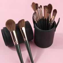 Load image into Gallery viewer, 14pcs Luxury Makeup Brush Set - Green, Ultra-Soft Bristles for All-in-One, Seamless Powder, Foundation, Eye &amp; Brow Application - Shop &amp; Buy
