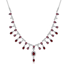 Load image into Gallery viewer, 15.2Ct Natural Red Garnet Necklace 925 Sterling Silver Gemstone Wedding Bridal Necklace For Women Fine Jewelry - Shop &amp; Buy