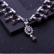 Load image into Gallery viewer, 15.2Ct Natural Red Garnet Necklace 925 Sterling Silver Gemstone Wedding Bridal Necklace For Women Fine Jewelry - Shop &amp; Buy
