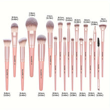 Load image into Gallery viewer, 18-Piece Luxury Makeup Brush Set - Complete Cosmetic Tools with Sponge, Puffs &amp; Cleaning Kit - Shop &amp; Buy
