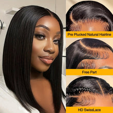 Load image into Gallery viewer, 180% Density Brazilian Hair Bob Wig - Luscious &amp; Realistic 13X4 HD Lace Front - Pre-Plucked with Baby Hair - Shop &amp; Buy
