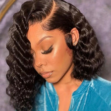 Load image into Gallery viewer, 180% Density Brazilian Remy Human Hair Wig - Deep Wave Bob with Seamless 13x4 Lace Frontal, Natural Hairline - Shop &amp; Buy
