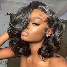 Load image into Gallery viewer, 180% Density Glueless Bob Wig - Seamless Body Wave Human Hair with Pre-Plucked Lace Front &amp; Pre-Cut 13x4 Closure - Natural, Easy-On Style for Women - Shop &amp; Buy
