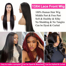 Load image into Gallery viewer, 180% Density HD Transparent Lace Front Wig - Seamless Brazilian Human Hair, Pre-Plucked, Glueless &amp; Luxurious - Shop &amp; Buy
