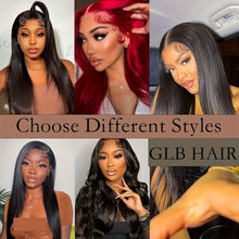 Load image into Gallery viewer, 180% Density Virgin Human Hair Wigs - 13x4 Straight HD Lace Front, Pre-Plucked, Transparent Lace, Natural Black - Shop &amp; Buy
