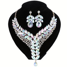 Load image into Gallery viewer, 18k Gold Plated Elegant Jewelry Set - Dangle Earrings with Luxurious Drops, Delicate Necklace - Shop &amp; Buy
