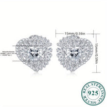 Load image into Gallery viewer, 18K Gold Plated S925 Moissanite Stud Earrings, Full Inlaid Moissanite Chunky Love Heart Shaped Stud Earrings - Shop &amp; Buy
