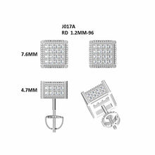 Load image into Gallery viewer, 18K Gold Plated Square 925 Sterling Silver Hip Hop Earrings Iced Out Moissanite Screw Back Stud Earring For Men - Shop &amp; Buy
