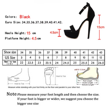 Load image into Gallery viewer, Platform High Heels Sandals Women Summer Stiletto Open Toe Party Ladies Shoes Sexy Ankle Strap Black Sandals
