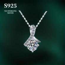 Load image into Gallery viewer, 1ct Moissanite Geometric Pendant Necklace - Dazzling Sterling Silver, Timeless Design for Engagements &amp; Weddings - Shop &amp; Buy
