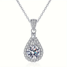 Load image into Gallery viewer, 1ct Moissanite Teardrop Pendant Necklace - Sparkling 925 Sterling Silver, Seductive Style - Shop &amp; Buy
