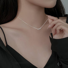 Load image into Gallery viewer, 1pc 925 Sterling Silver Beads Thin Chain Necklace Female Simple Temperament Clavicle Chain Necklace - Shop &amp; Buy
