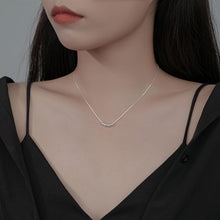 Load image into Gallery viewer, 1pc 925 Sterling Silver Beads Thin Chain Necklace Female Simple Temperament Clavicle Chain Necklace - Shop &amp; Buy
