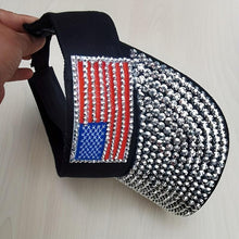Load image into Gallery viewer, 1pc American Flag Rhinestone Embellished Visor - Fashionable UV Protection, Adjustable Unisex Baseball Cap - Shop &amp; Buy
