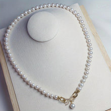 Load image into Gallery viewer, 1pc Freshwater Pearl Necklace, Elegant Style Zircon Bow Decor Pearl Necklace - Shop &amp; Buy

