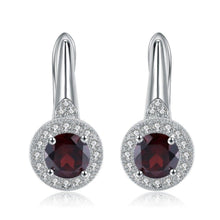Load image into Gallery viewer, 2.10Ct Natural Red Garnet Gemstone Earrings 925 Sterling Silver Halo Illusion Stud Earrings for Women Fine Jewelry - Shop &amp; Buy