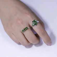 Load image into Gallery viewer, 2.15Ct Ct Natural Chrome Diopside Gemstone Ring 925 Sterling Silver Leaf Shape Rings Fine Jewelry for Women - Shop &amp; Buy
