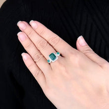 Load image into Gallery viewer, 2.28Ct Emerald Cut Natural Green Agate Gemstone Vintage Rings Solid 925 Sterling Silver Fine Jewelry For Women - Shop &amp; Buy